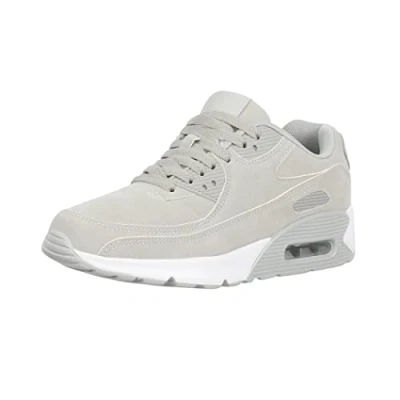Image de Elara Chaussures Femmes Hommes de Course Sport Baskets Chunkyrayan H001 W Gris foncé 41