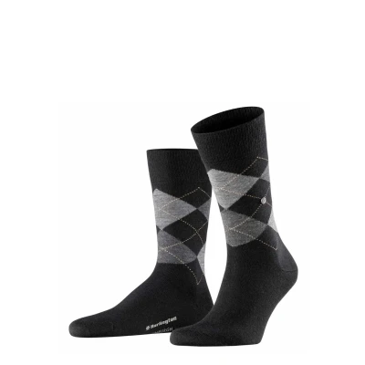 Image de Burlington Edinburgh Rautenmuster Argyle CLIP ONE SIZE 4046 Chaussettes, Homme, Taille: 41 46, Schwarz