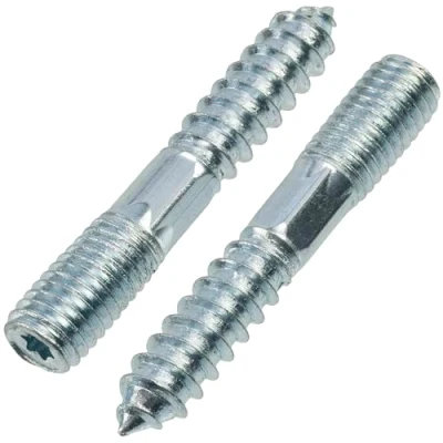Image de AERZETIX C75885 Lot de 12 vis à double filetage M10x60 mm goujon patte en acier