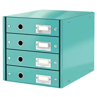 Image de Leitz Wow Click &amp; Store 60490051 Bloc de Classement à 4 Tiroirs A4 Menthe