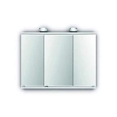 Image de Jokey Lena Armoire miroir de salle bain en MDF avec éclairage LED et prise courant Blanc 80 cm