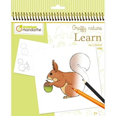 Image de Avenue Mandarine GY150C Un carnet de coloriage Graffy Lean pour apprendre à dessiner 24 dessins A partir 7 ans FORET