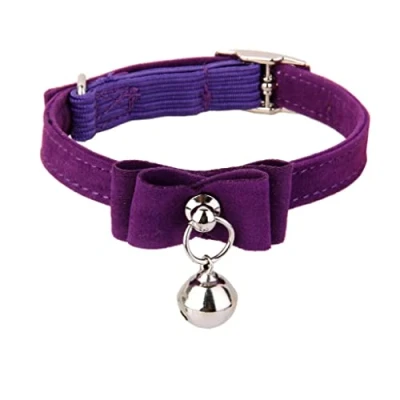 Image de Collier Réglable avec Pendentif Cloche pour Chaton Chat Chiot (Violet)