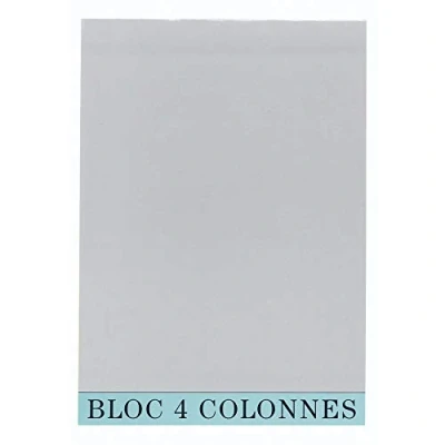 Image de Exacompta Réf. 5704E 1 Bloc de contrôle comptable/audit 4 colonnes sur page 70 feuillets en papier jaune antireflets 80 grammes dimensions 29,7 x 21cm format A4