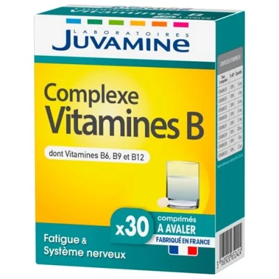 Image de JUVAMINE Complexe vitamines B 30 comprimés Fatigue et Système nerveux Garantit 100% des besoins quotidiens en 8 du groupe Fabriqué France