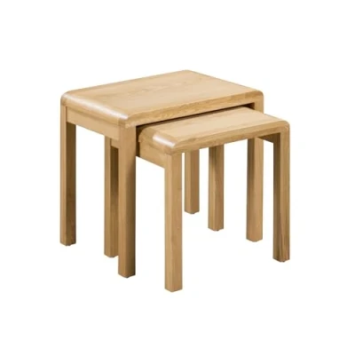 Image de Julian Bowen Lot de 2 tables gigognes Curve, chêne