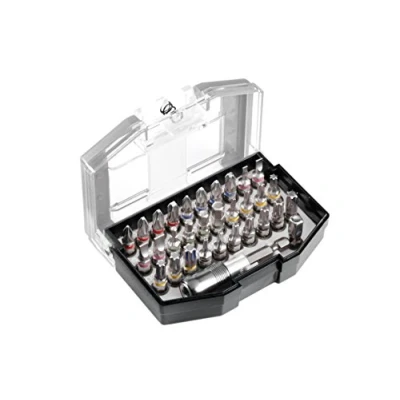 Image de kwb Most Wanted Bit Box 32 pièces y compris embouts, porte embouts à changement rapide avec aimant dans une boîte plastique stable clip ceinture