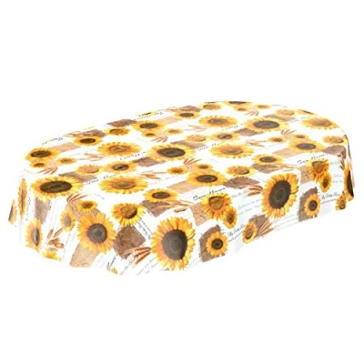 Image de ANRO Nappe en Toile cirée Ovale 180 x 140 cm Bord de Coupe