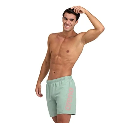 Image de Arena Boxer de Plage et Piscine Fundamentals Logo R pour Hommes, Maillot Bain en Tissu Doux Recyclé à Séchage Rapide, avec Slip Intérieur Maille