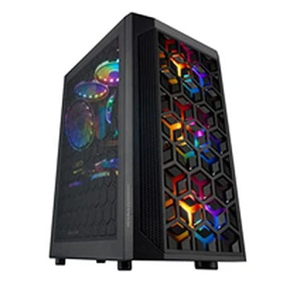 Image de Mars Gaming MCMESH Noir, Boîtier PC Gaming, Micro ATX, Total Mesh Design, 3xVentilateur FRGB