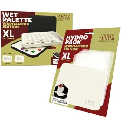Image de The Army Painter Wargamers Edition Wet Palette XL Bundle, pour Ensemble de Peintures Acryliques Incluant 100 Hydro Sheets et 4 Foam Peinture Miniatures Modèles