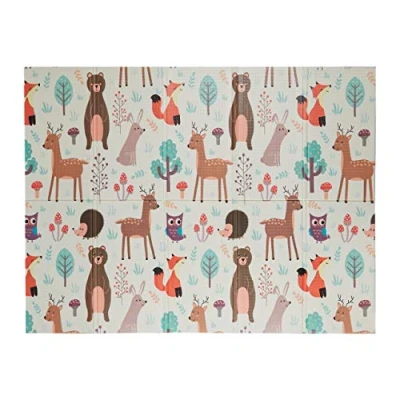 Image de Relaxdays Tapis de Jeux bébé, Animaux la forêt, sans substances nocives, Lavable, HLP 1x195x150 cm, Mousse, coloré 1 pièce