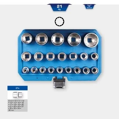 Image de BRILLIANT TOOLS BT022405 Jeu de douilles isolées 12 pans 1/2&quot;, version courte, 21 pcs, 8 36 mm [Powered by KS TOOLS]
