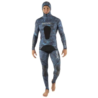 Image de SEAC Blue Moon, Combinaison de plongée et d&#039;apnée, Deux pièces, Bleu Camouflage