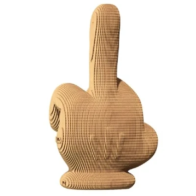 Image de Ensemble de Puzzle 3D CARTONIC Middle Finger en Carton Le se transforme Une Figure Relief Tous Les âges 84 Piece Cardboard Jigsaw