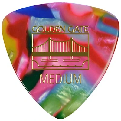 Image de Golden Gate Médiators de guitare en forme triangle 0,75 mm d&#039;épaisseur, Confettis clown colorés MP 407