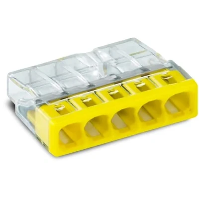 Image de Borne de raccordement rigide: 0.5 2.5 mm² Nombre pôles: 5 WAGO 2273 20 pc(s) transparent, jaune