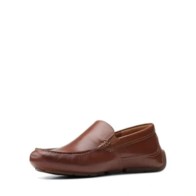 Image de Clarks Homme Mocassin, Coton, Cuir Marron Foncé, 41 EU