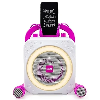 Image de RockJam GRWM Karaoke Machine with Two Mics Pink