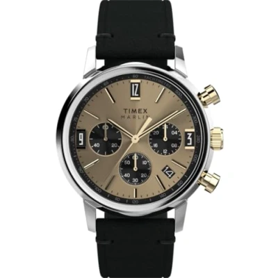 Image de Montre TIMEX TW2W60300 Cuir Noir 40 mm Résistante à l&#039;eau 5 bar