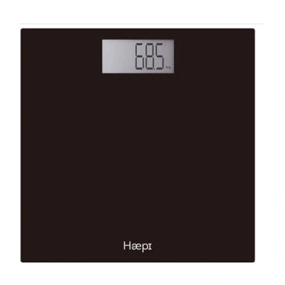 Image de Haepi Pèse personnes électronique avec grand plateau, écran, gros chiffres et affichage personne design précis Capacité maximale de 180kg Piles incluses Garantie 15 ans