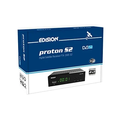 Image de EDISION PROTON S2, DVB S2 Full High Definition Free Τo Air récepteur satellite, WiFi support, Télécommande IR 2en1
