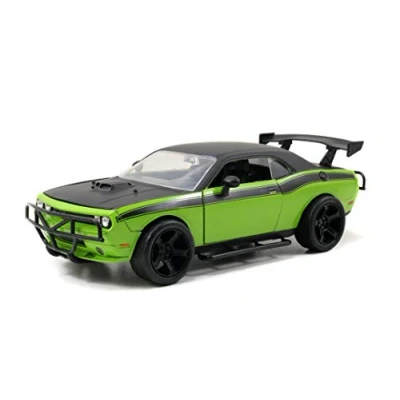 Image de Jada Toys Fast &amp; Furious Dodge Challenger SRT8 Off Road Voiture Jouet en Die cast, Portes ouvrantes, Coffre et Capot, échelle 1/24, Vert, 253203043, Multicolore