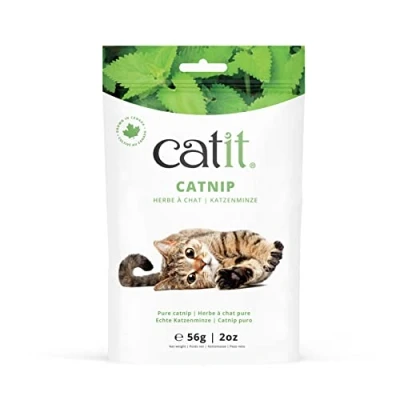 Image de Véritable Herbe à Chat composée de Feuilles et Fleurs séchées d&#039;herbe qualité canadienne, Sachet 56 g