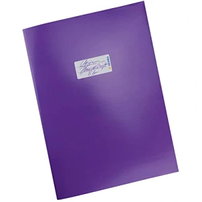 Image de HERMA 19756 protège cahiers, format A4, en carton violet, avec champ d&#039;inscription, papier solide et extra résistant, cahiers d&#039;école, couleur