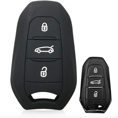 Image de Nordecco Coque de clé en silicone pour télécommande sans à 3 boutons Opel Corsa F Astra L VI 70 Noir