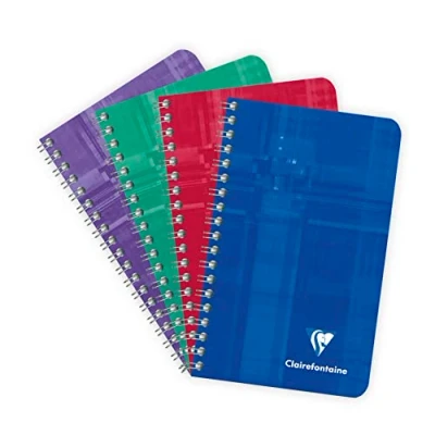 Image de Clairefontaine 8580C Un Carnet à Spirale 7,5x12 cm 100 Pages Unies Blanches Papier 90 g Couverture Carte Pelliculée Couleur Aléatoire