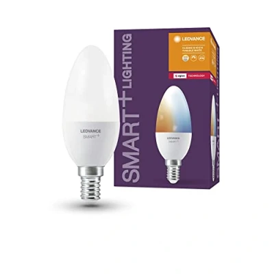 Image de LEDVANCE Lampe Smart+ avec technologie ZigBee, 5W, remplacement de 40W, culot E14, couleur la lumière blanche réglable, 470lm, paquet 1