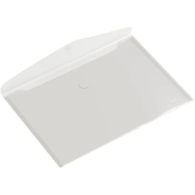 Image de Europel Lot de 10 Enveloppe Porte document, Taille A4, Pochette document avec fermeture auto agrippante, Blanc transparent, Pour la maison, bureaux, école, Support Format paysage