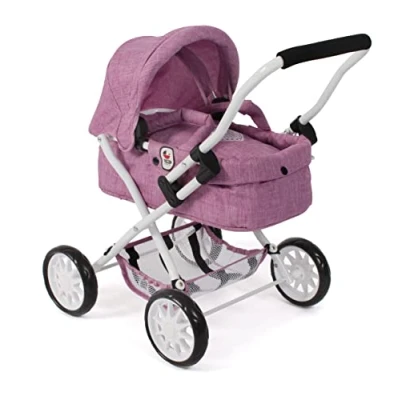 Image de Bayer Chic 2000 Poussette de poupée Smarty, pour Enfants à partir 2 Ans, Jean Rose, 555 62, 56 x 37 cm