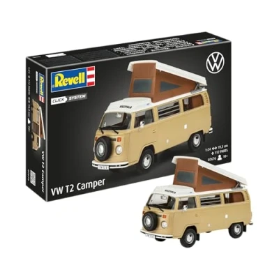 Image de Revell 07676 VW T2 (Easy Click) Camper Maquette, 07676, Incolore, 1:24