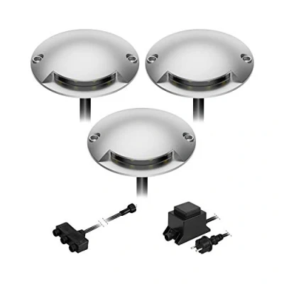 Image de ledscom.de Lampe LED de sol en saillie Bunda, 1 flamme, pour l&#039;extérieur carrossable, blanc chaud, set 3 pièces