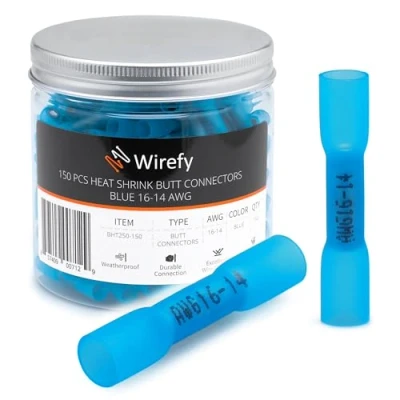 Image de Wirefy 150 Pièces Cosses a Sertir Thermorétractables Bout à Électriques Isolés pour Cable sans Soudure 1,5 2,5 mm²