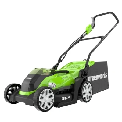 Image de Greenworks G40LM35 Tondeuse à Gazon SANS Fil pour Pelouses Jusqu&#039;à 400m², Largeur de Coupe 35cm, Sac 40L Batterie 40V ni Chargeur, Garantie 3 Ans
