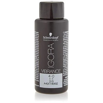 Image de Schwarzkopf Professional Igora Vibrance 7702045559910 Coloration pour cheveux, n 4 0 Châtain moyen, 60 ml