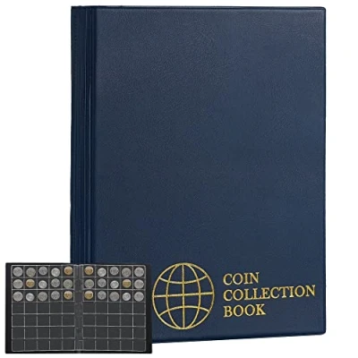 Image de Uncle Paul Album de 350 Pochettes pour pièces Monnaie 3,0 x 3,5 cm/ 1,2 1,4 Zoll Carnet 10 Pages Format Lettre, Poche cm Bleu Prusse CS0235BL