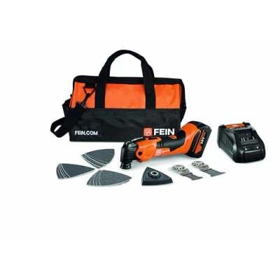 Image de FEIN Multimaster AMM 500 Plus 4.0 Ah NYLON BAG EDITION, Avec 18 accessoires pour scier et poncer, compatible batteries AMPShare/Bosch18 V, une batterie 18V/4Ah un chargeur. sac en nylon.