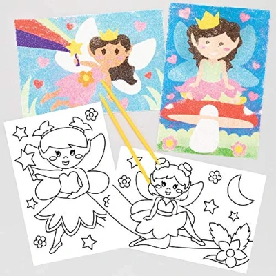 Image de Baker Ross Illustrations en Sable Coloré motif Fées Lot de 8, Kits Dessin sur pour les Enfants (AT538)