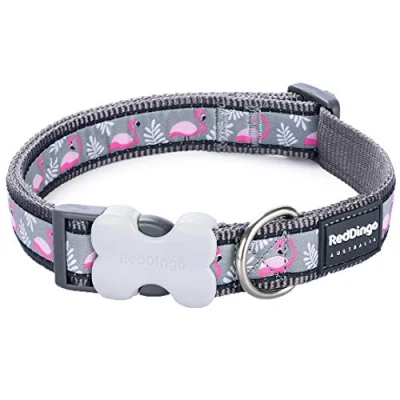 Image de Red Dingo Collier Chien Gris Flamants Rose Taille 2 pour 1 Unité