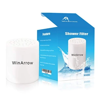 Image de WinArrow Cartouche Filtrante Remplaçable Universelle à Rendement élevé Enlèvent Chlore Métaux Lourds et Odeurs Purificateur d&#039;adoucisseur eau Fixe / Handheld pour Cheveux Peau Plus Sains Cuisine