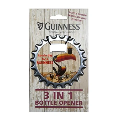 Image de Décapsuleur de Guinness 3 en 1, aimant pour frigo et dessous verre avec Design Toucan