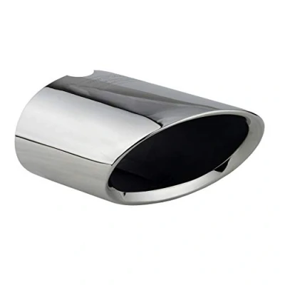 Image de L&amp;P A310 1 Embout d&#039;échappement ovale en acier inoxydable poli Chromé chrome Argent Plug&amp;Play d echappement OEM 18307618463 18302163710 18308510130 18307618464