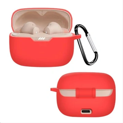 Image de GIOPUEY Étuis Compatible avec JBL Tune 235NC, Coque Silicone, Poids léger, Antichoc, Portable Rouge