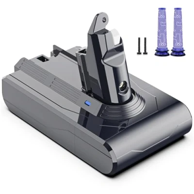 Image de Morpilot 4600mAh Batterie pour Dyson V6 DC62 SV03 DC58 DC59 DC61 DC72 DC74 SV06 SV09 avec 2 Filtres Lavables, 21,6V