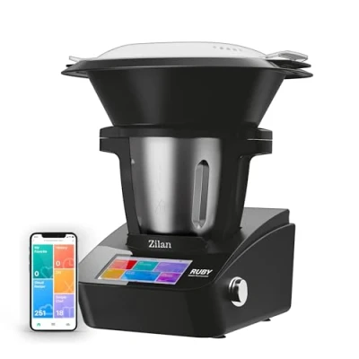 Image de Zilan RUBY Thermorobot, Robot de cuisine multifonction Wi Fi, 18 Fonctions, Écran Tactile Couleur TFT 7&quot;, Balance Intégrée, Contrôle par App, 4,7 L, 1700 W