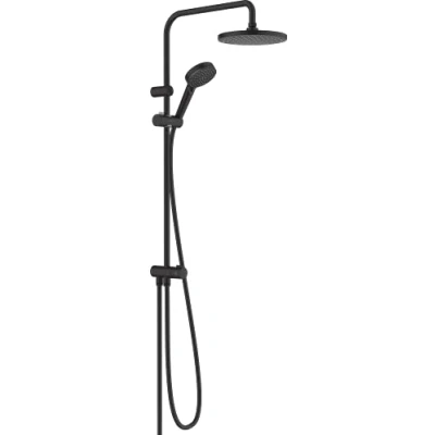 Image de hansgrohe colonne de douche Vernis Blend, sans robinetterie, pour la renovation, tête 200 mm avec 1 jet, noir mat, 26272670
